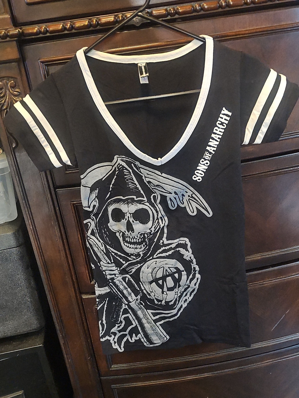 Black Sons of Anarchy Graphic V-Neck Women's Tee